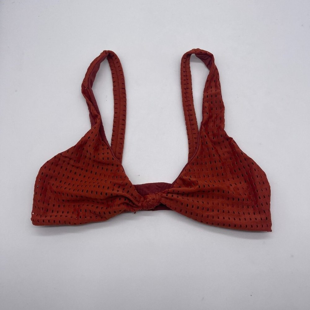 Acacia Spain Bikini Top L Large Rust Red Brown Mesh